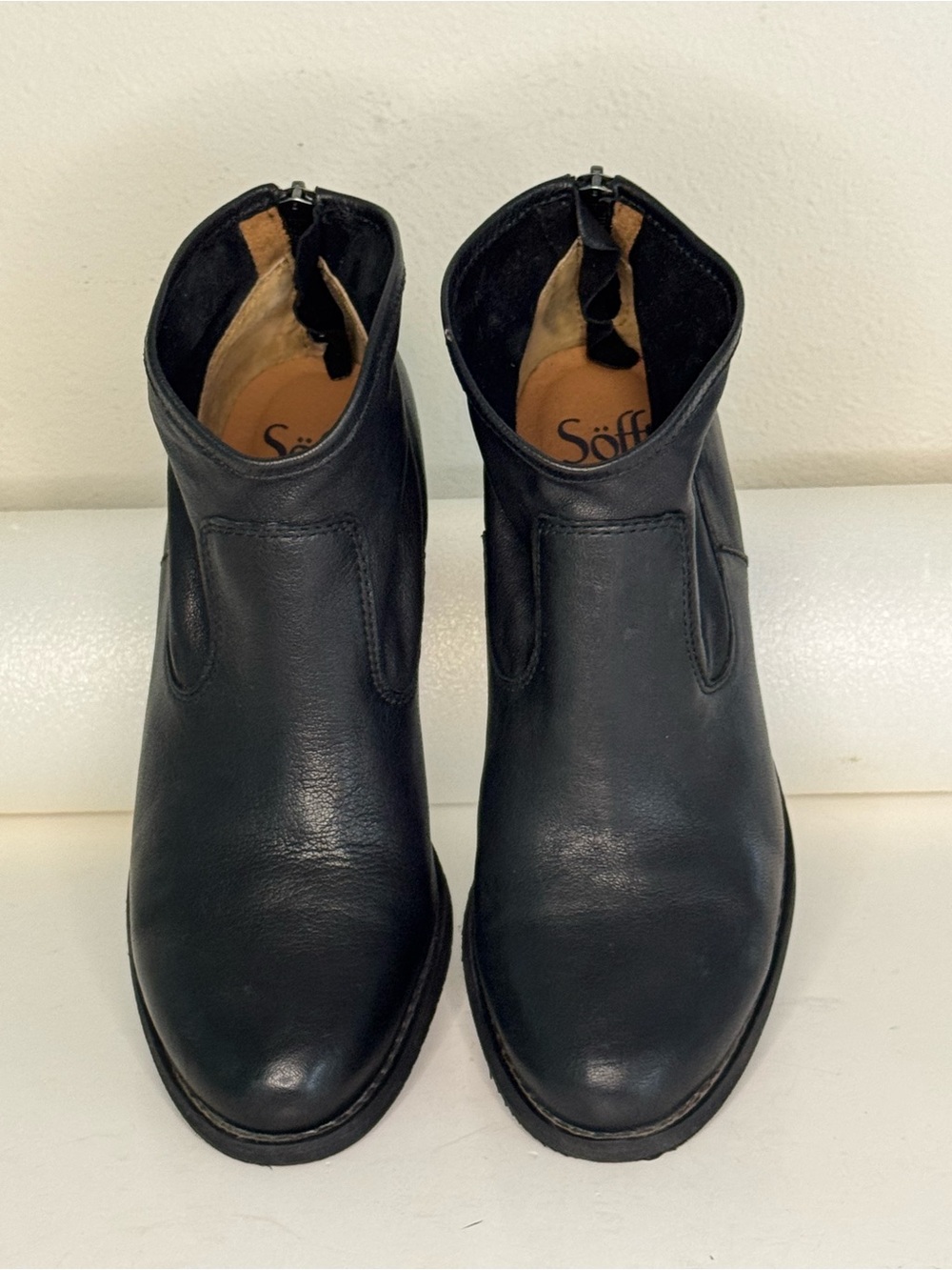 Sofft Aisley Black Italian Leather Western Booties Women’s Size 8.5